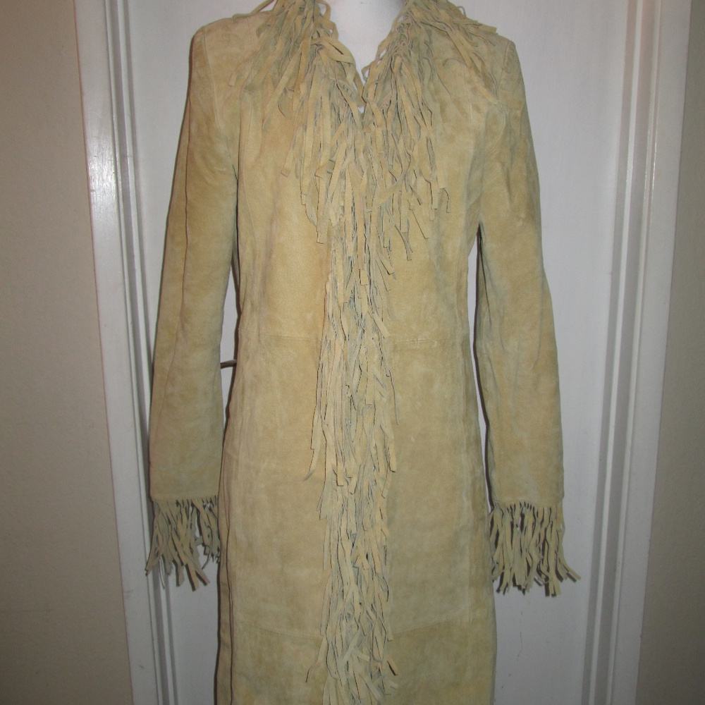 Blucid Light Tan Southwestern Suede  Coat